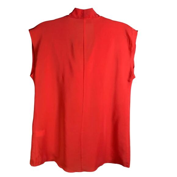 Amanda Uprichard Silk Blouse Wms Size P Orange Sleeveless Drape Front Modern lux - Picture 3 of 7